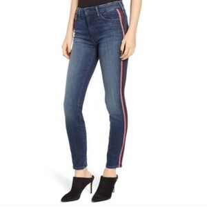 Mother x Hello Kitty High Waisted Looker Jeans 25 Red Pink Stripe Limited